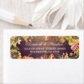 Weduwsadres Autumn Maple Leaves Pumpkins Wood Etiket (Insitu)