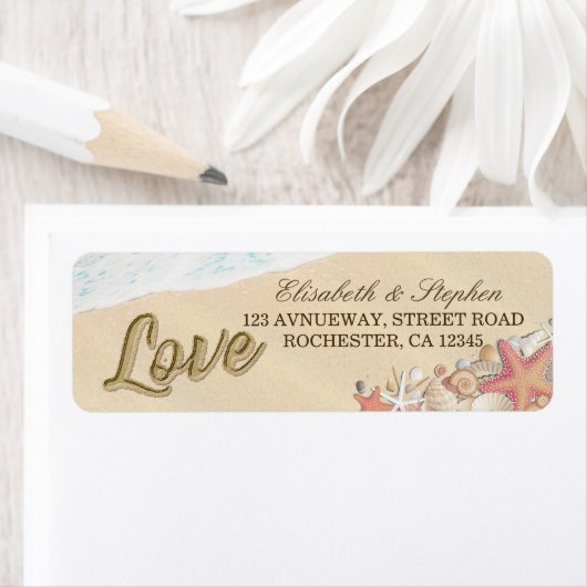 Weduwsadres zomervakantie Zee Beach Starfish Seash Etiket (Insitu)