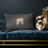 Weduwschotel Modern Black Gold Pineapple Couple Kussen