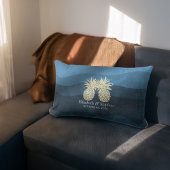 Weduwshow Modern Blue Gold Pineapple Couple L Kussen