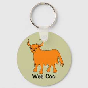 "Wee Coo" Scottish Highland Koe sleutelhanger