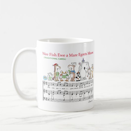 WEE FISH EWE A MARE EGRETS MOOSE Sandra Boynton Koffiemok (Links)