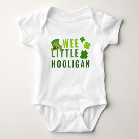 Wee Little Hooligan St. Patrick's Day Groene Klave Romper (Voorkant)