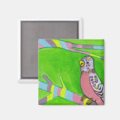 Wee Pink Budgie Magneet (Voorkant / Achterkant)