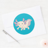 Wee Schattige Axolotl Ronde Sticker (Envelop)