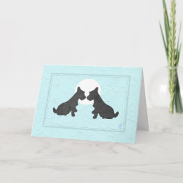 Wee Scottie Puppy Love Jubileum op Blauw Kaart