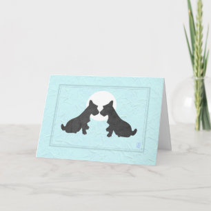 Wee Scottie Puppy Love Jubileum op Blauw Kaart