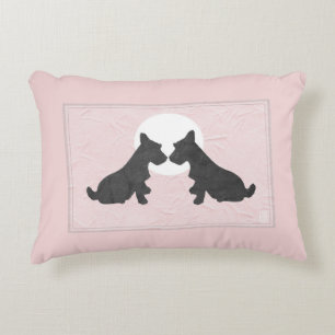 Wee Scotties rose chiot Coussin