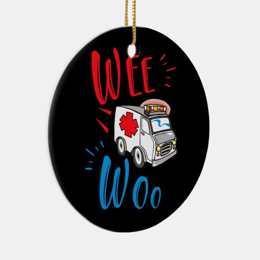 WEE WOO AMR EMT AMR Paramedic Ambulance Keramisch Ornament (Rechts)