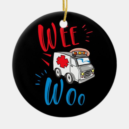 WEE WOO AMR EMT AMR Paramedic Ambulance Keramisch Ornament (Voorkant)
