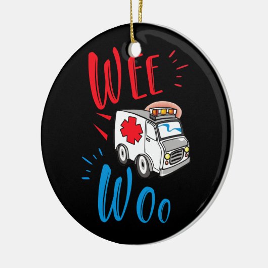 WEE WOO AMR EMT AMR Paramedic Ambulance Keramisch Ornament (Links)
