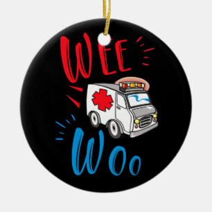 WEE WOO AMR EMT AMR Paramedic Ambulance Keramisch Ornament