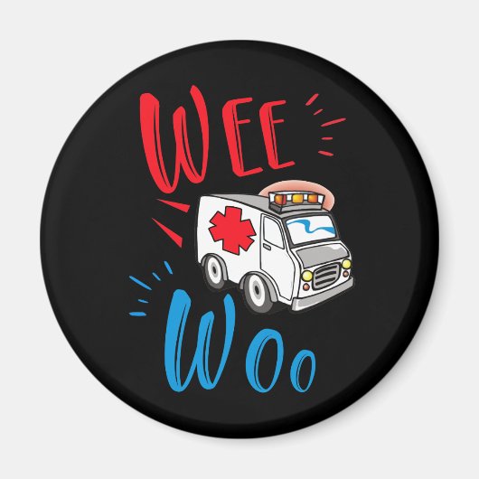 WEE WOO AMR EMT AMR Paramedic Ambulance Magneet (Voorkant)