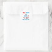 Wee Woo Boo Boo Bus Ambulance EMT Parame Ronde Sticker (Tas)