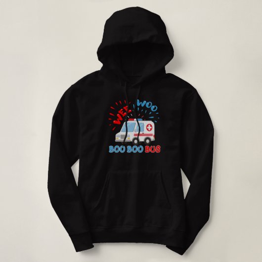 Wee Woo Boo Boo Bus Ambulance Funny EMS EMT Parame Hoodie (Design voorkant)