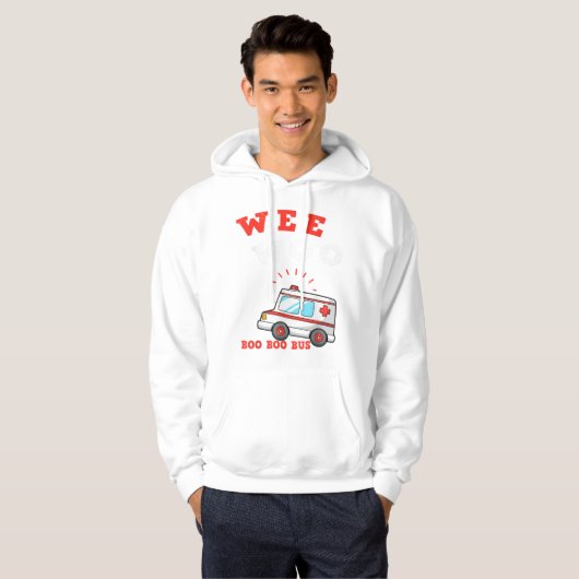 Wee Woo Boo Boo Bus Ambulance Funny EMT Hoodie (Voorkant volledig)