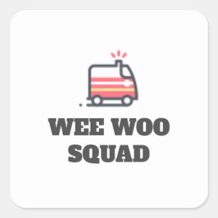 Wee Woo Squad, 911 Ambulance Vierkante Sticker