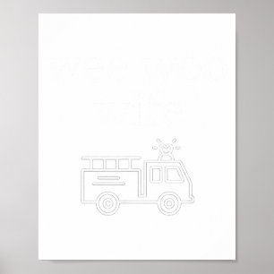 Wee Woo Vrouw Brandweervrouw Suse Schattig Minimal Poster