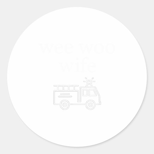 Wee Woo Wife Firefighter Suse Cute Minimalist Aest Ronde Sticker (Voorkant)