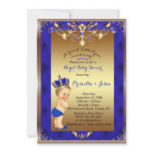 Weeblonde Baby shower-uitnodiging, marine