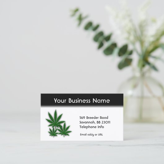 Weed Business, dubbelzijdig Visitekaartje (Staand voorkant)