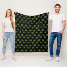 Weed Large Leaf Pattern | bewerkbare kleur
