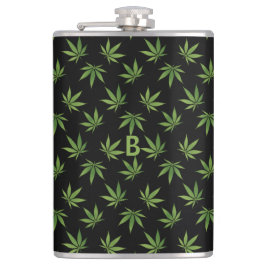 Weed Large Leaf Pattern | Facultatief monogram/naa Heupfles