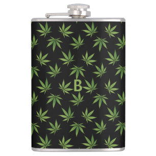 Weed Large Leaf Pattern Facultatief monogram/naa Heupfles