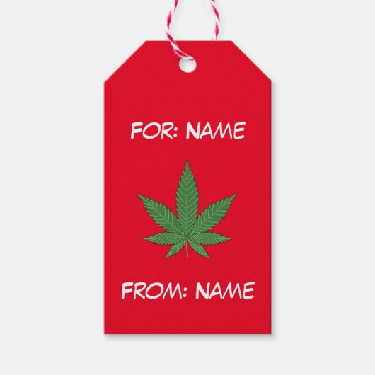 Weed Leaf Cadeaulabel (Voorkant)
