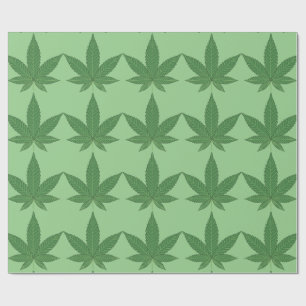 Weed Leaf Green over lichtgroen omslagpapier Cadeaupapier