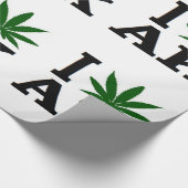 Weed Leaf Kerstalaska xmas hanukkah Cadeaupapier (Hoek)
