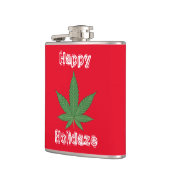 Weed Leaf KerstHappy Holidaze Heupfles (Links)