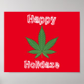 Weed Leaf KerstHappy Holidaze Poster (Voorkant)