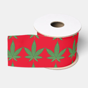 Weed Leaf Kerstmis Grosgrain Lint