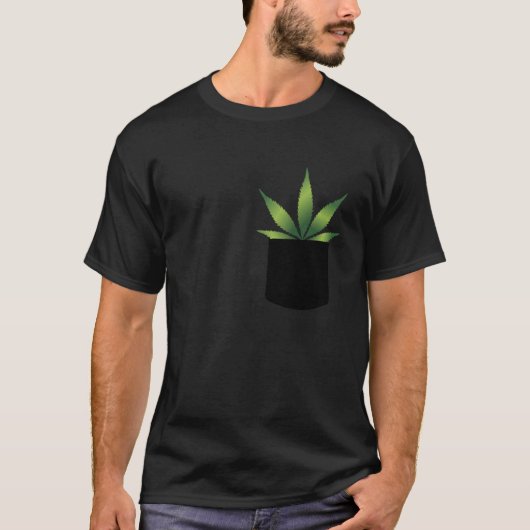 Weed Leaf Pocket T-shirt (Voorkant)