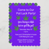 Weed Leaf Pot Luck - Persoonlijke uitnodiging (Voorkant / Achterkant)