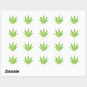 WEED LEAF RONDE STICKER (Vel)