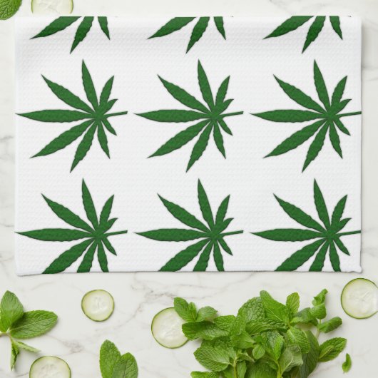 Weed Leaf Theedoek (Gevouwen)