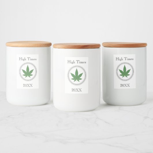 Weed Leaf Tree Trim - Aangepaste streep Voedselcontainer Etiket (Flessen)