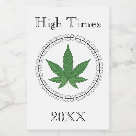 Weed Leaf Tree Trim - Aangepaste streep Voedselcontainer Etiket (Enkel label)