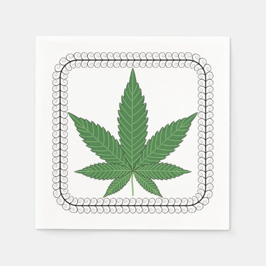 Weed Leaf Tree Trim Servetten (Voorkant)