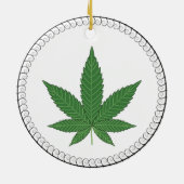 Weed Leaf Tree Trim, speciaal aangepast Keramisch Ornament (Achterkant)