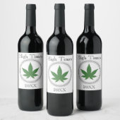 Weed Leaf Tree Trim, speciaal aangepast Wijn Etiket (Flessen)