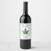Weed Leaf Tree Trim, speciaal aangepast Wijn Etiket (Voorkant)