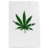Weed Leaf White Bag Medium Cadeauzakje (Voorkant)