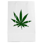 Weed Leaf White Bag Medium Cadeauzakje (Achterkant)