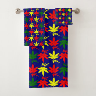 Weed Leaves Designer, gekleurd Bad Handdoek