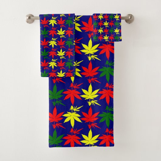 Weed Leaves Designer, gekleurd Bad Handdoek (Insitu)