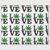 Weed Love Leaf Kerstxmas hanukkah Cadeaupapier (Vlak)