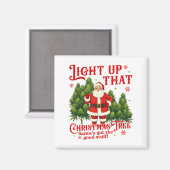 Weed Lover Smoking Light Up Christmas Tree Magneet (Voorkant / Achterkant)